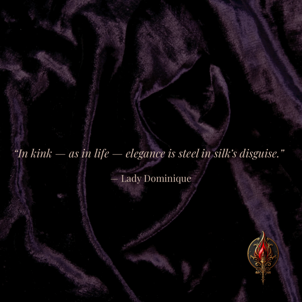 “In kink — as in life — elegance is steel in silk’s disguise.”